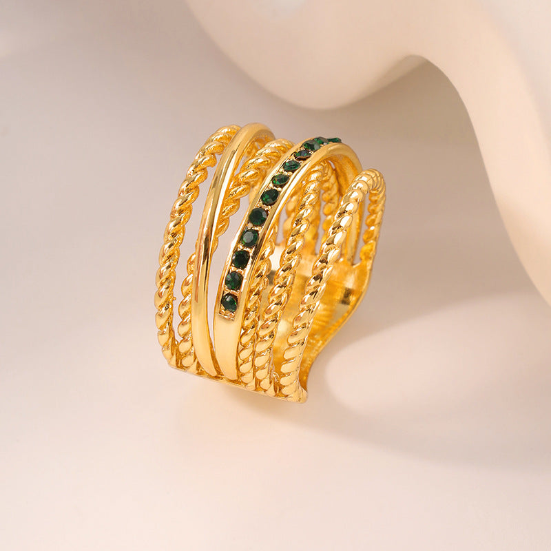 Emerald City Geometry 18k Copper Ring