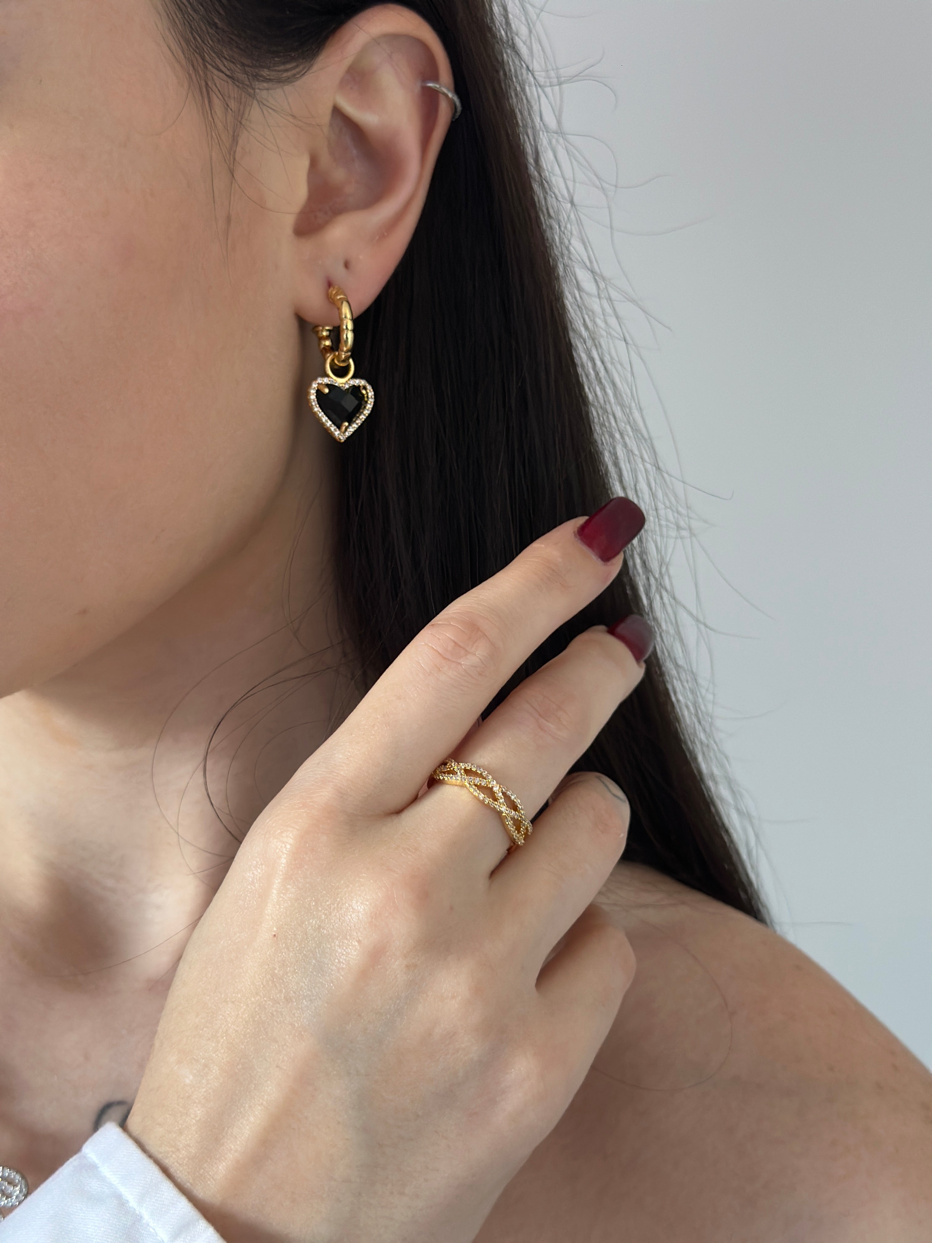 Midnight Love Earrings 18k