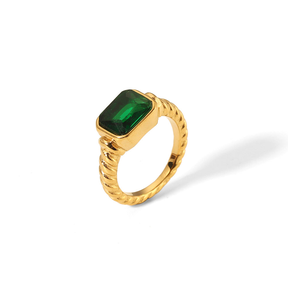 Retro Luxe Emerald 18k Ring