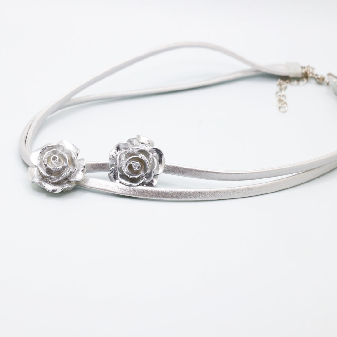 Silver Roseband Choker