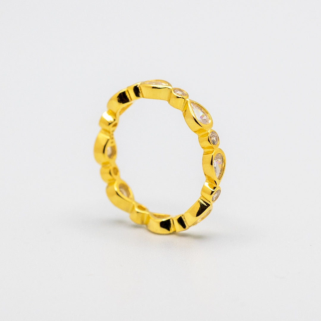 Teardrop Elegance Sterling Ring 18k