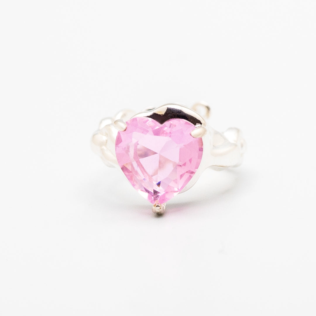 Whimsical Adjustable Heartbeat Ring - Blush S925 Collection