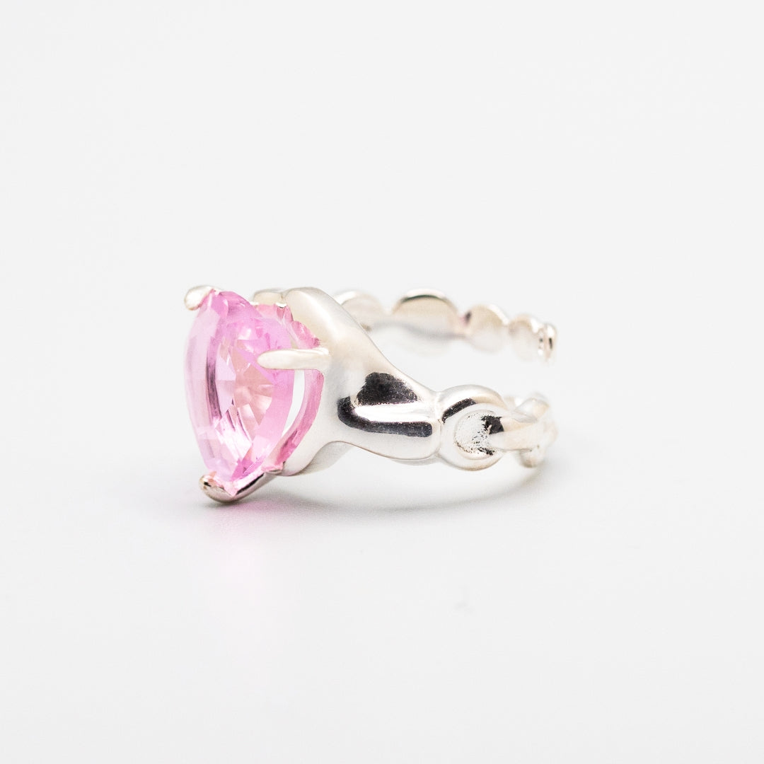 Whimsical Adjustable Heartbeat Ring - Blush S925 Collection