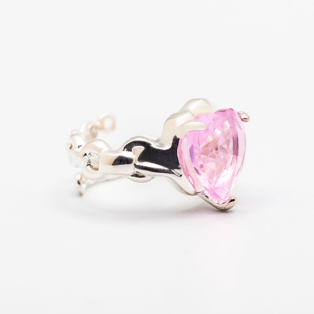 Whimsical Adjustable Heartbeat Ring - Blush S925 Collection